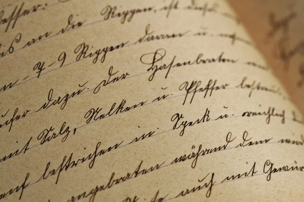 Person writing an appeal letter on a desk with documents